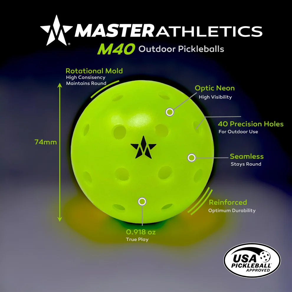 M40 Outdoor Pickleball - 6 Pack of Balls