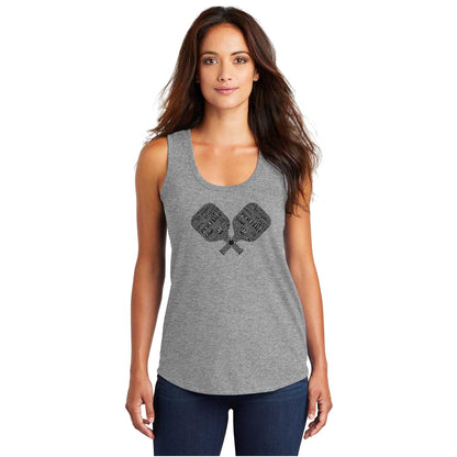 Pickleball Wordfill Ladies Tri-Blend Racerback Tank (Online Exclusive)