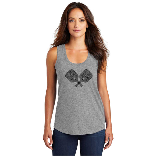 Pickleball Wordfill Ladies Tri-Blend Racerback Tank (Online Exclusive)