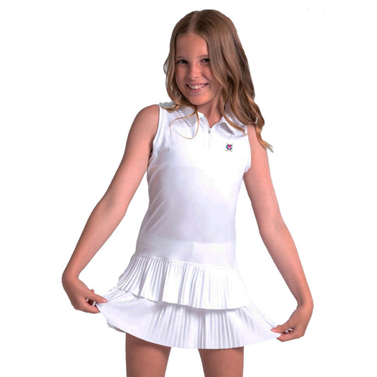 MGC Tennis Girls Lucky in Love Pleated Polo Dress