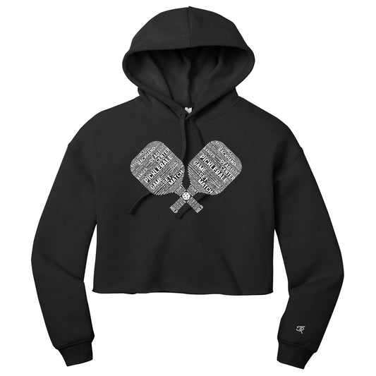 Pickleball Wordfill Ladies Cropped Hoodie (Online Exclusive)