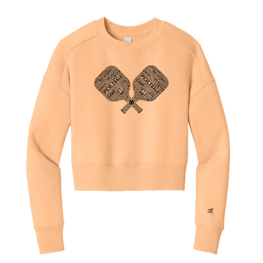 Pickleball Wordfill Ladies Cropped Sweatshirt (Online Exclusive)