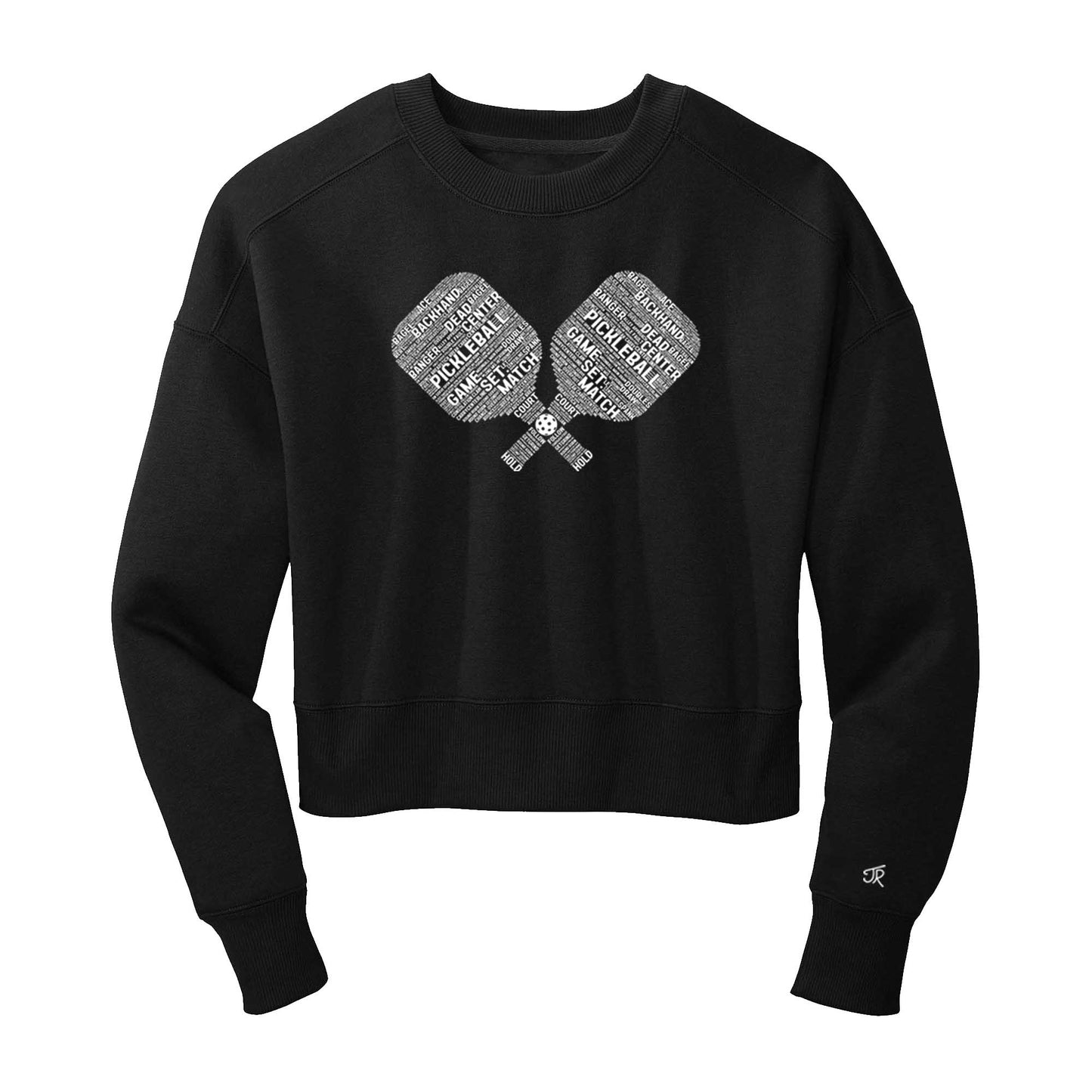 Pickleball Wordfill Ladies Cropped Sweatshirt (Online Exclusive)