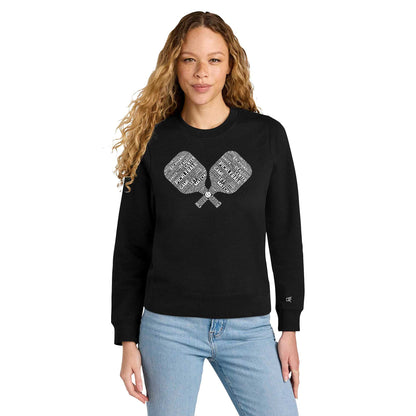 Pickleball Wordfill Ladies Crewneck Sweatshirts (Online Exclusive)