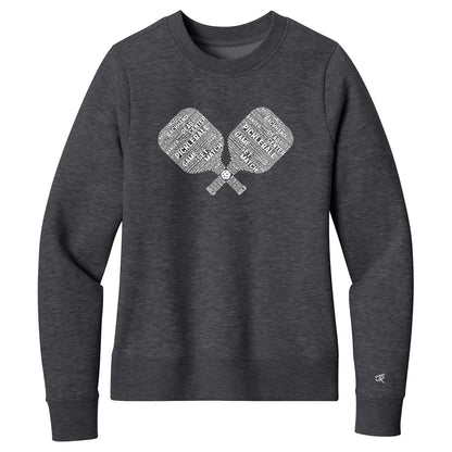 Pickleball Wordfill Ladies Crewneck Sweatshirts (Online Exclusive)