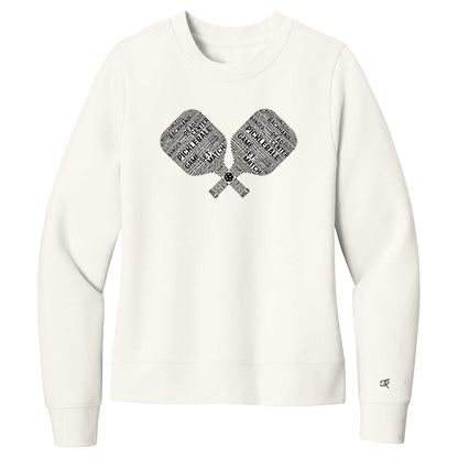 Pickleball Wordfill Ladies Crewneck Sweatshirts (Online Exclusive)