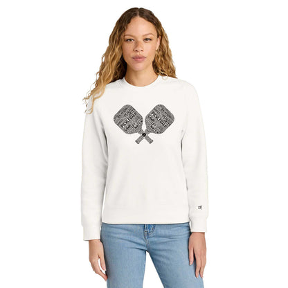 Pickleball Wordfill Ladies Crewneck Sweatshirts (Online Exclusive)