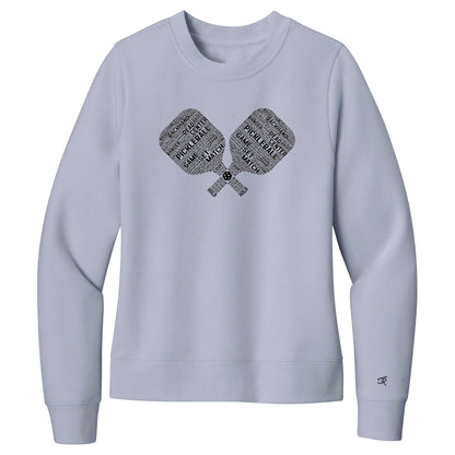 Pickleball Wordfill Ladies Crewneck Sweatshirts (Online Exclusive)