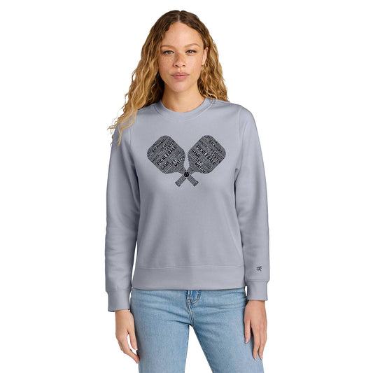 Pickleball Wordfill Ladies Crewneck Sweatshirts (Online Exclusive)