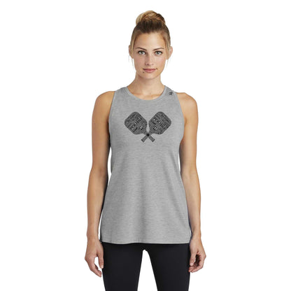 Pickleball Wordfill Ladies Moisture Wicking Racerback Tank (Online Exclusive)