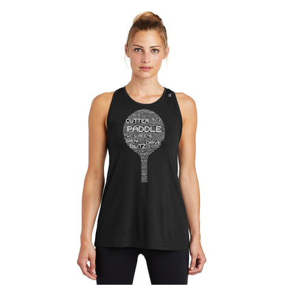 Platform Wordfill Ladies Moisture Wicking Racerback Tank (Online Exclusive)