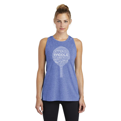 Platform Wordfill Ladies Moisture Wicking Racerback Tank (Online Exclusive)