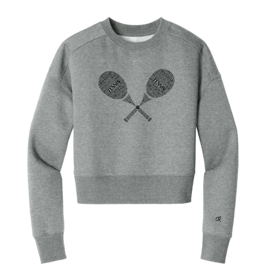 Tennis Wordfill Ladies Cropped Sweatshirt (Online Exclusive)