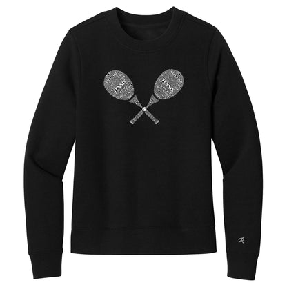 Tennis Wordfill Ladies Crewneck Sweatshirts (Online Exclusive)