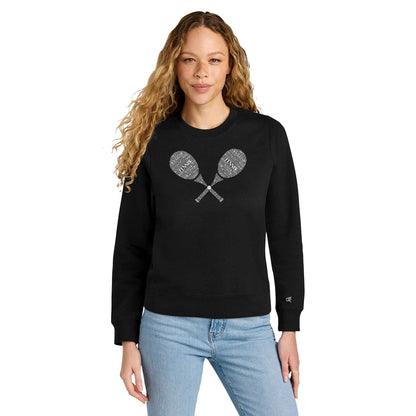 Tennis Wordfill Ladies Crewneck Sweatshirts (Online Exclusive)