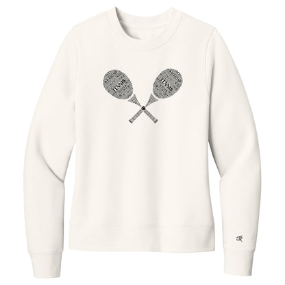 Tennis Wordfill Ladies Crewneck Sweatshirts (Online Exclusive)
