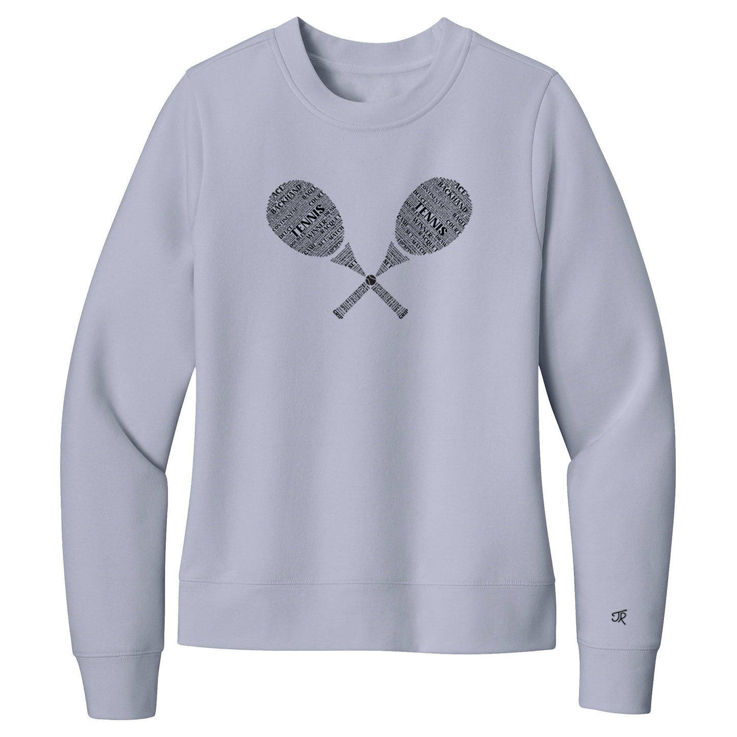 Tennis Wordfill Ladies Crewneck Sweatshirts (Online Exclusive)