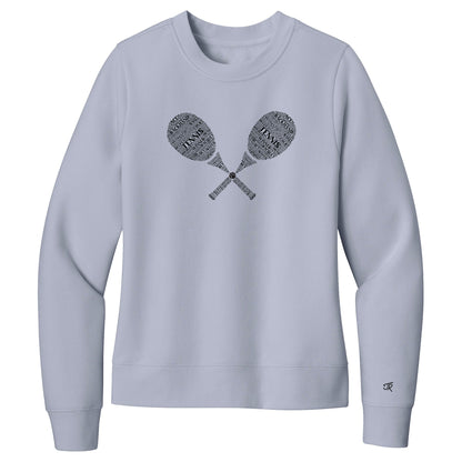 Tennis Wordfill Ladies Crewneck Sweatshirts (Online Exclusive)