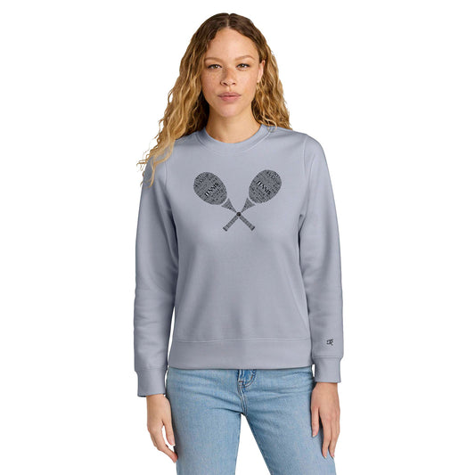 Tennis Wordfill Ladies Crewneck Sweatshirts (Online Exclusive)