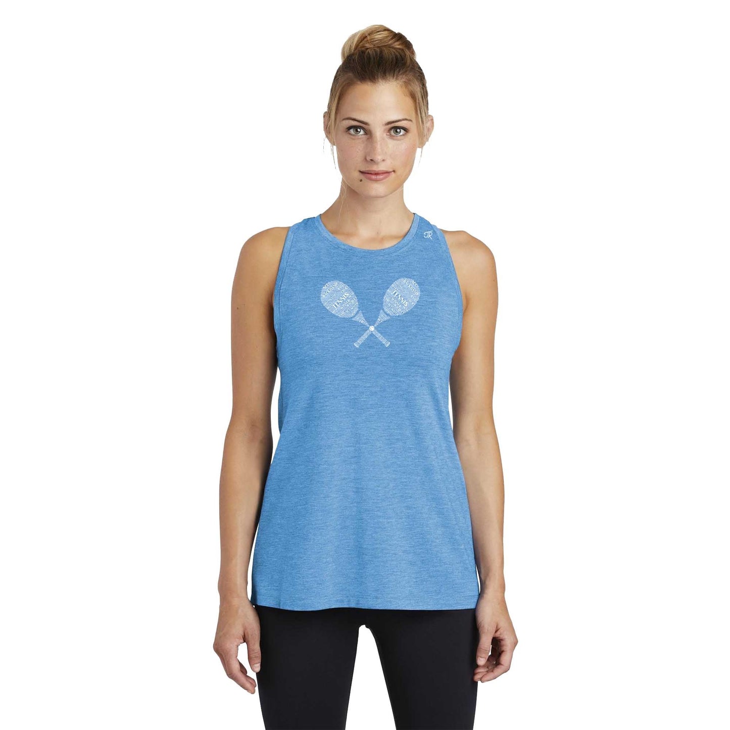 Tennis Wordfill Ladies Moisture Wicking Racerback Tank (Online Exclusive)
