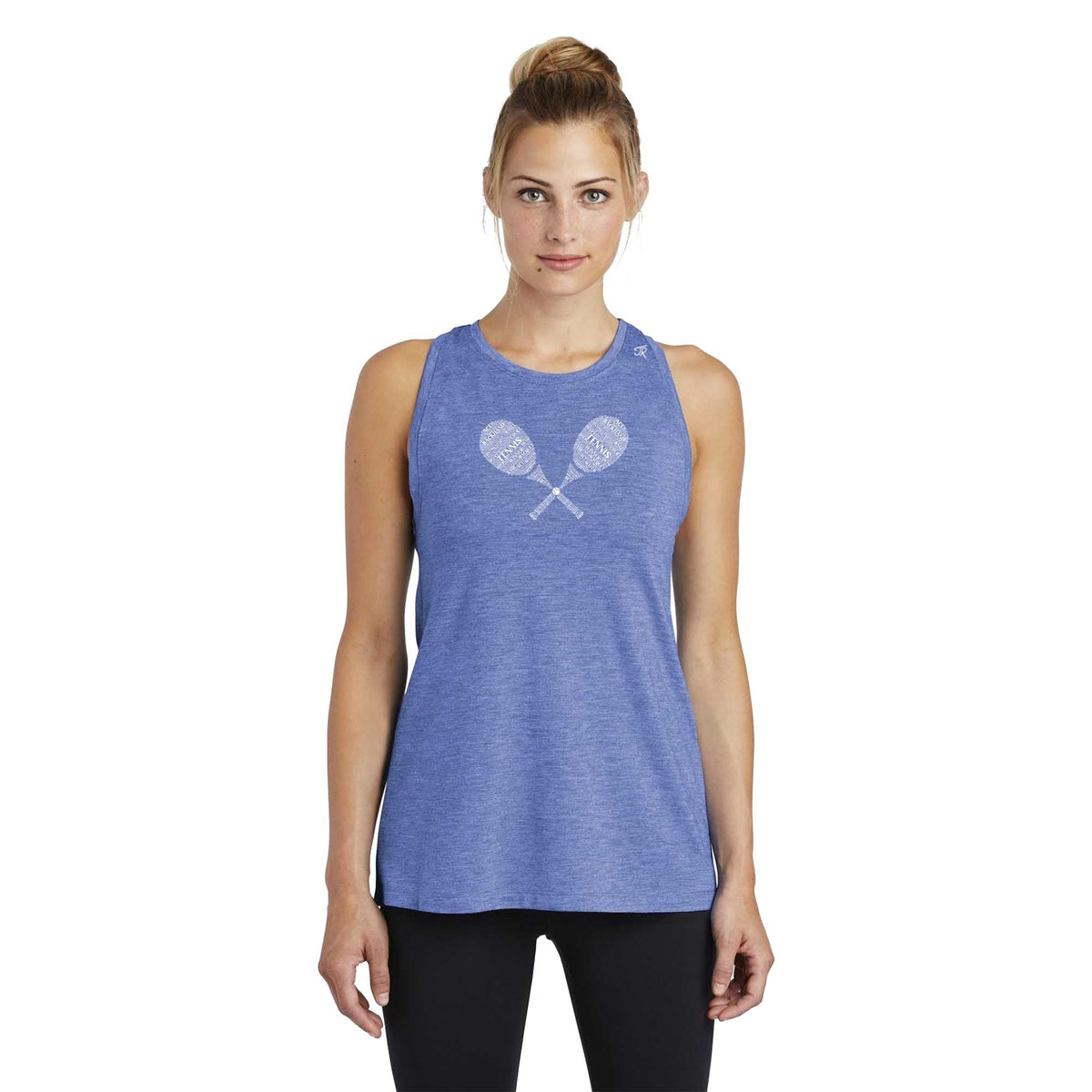 Tennis Wordfill Ladies Moisture Wicking Racerback Tank (Online Exclusive)